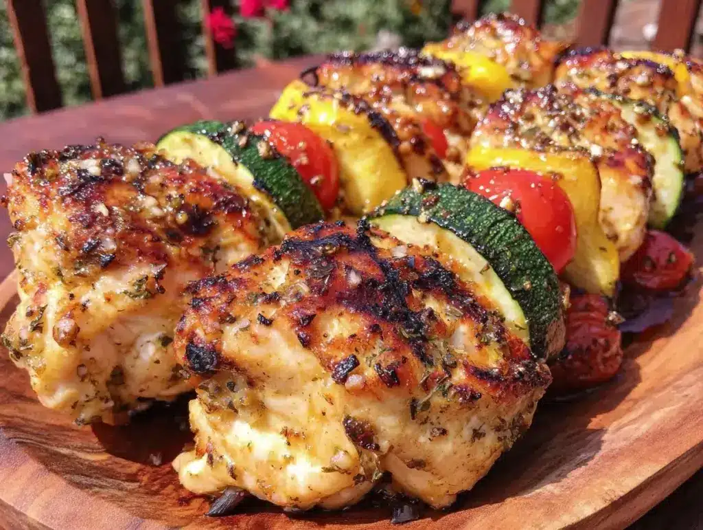 lemon garlic chicken kabobs - featured image