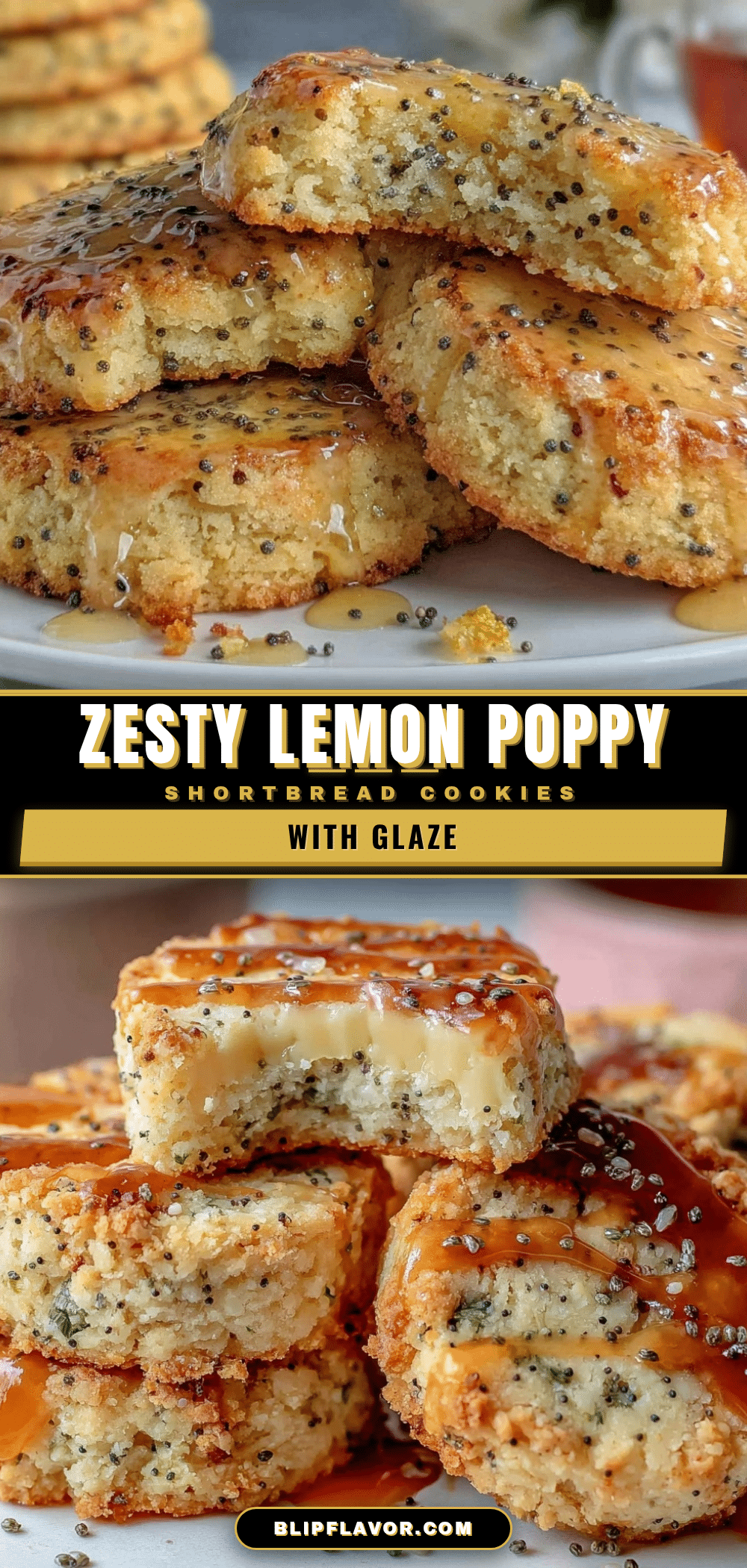 lemon poppy seed shortbread cookies recipe