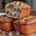 moist chocolate chip banana bread muffins - featured image