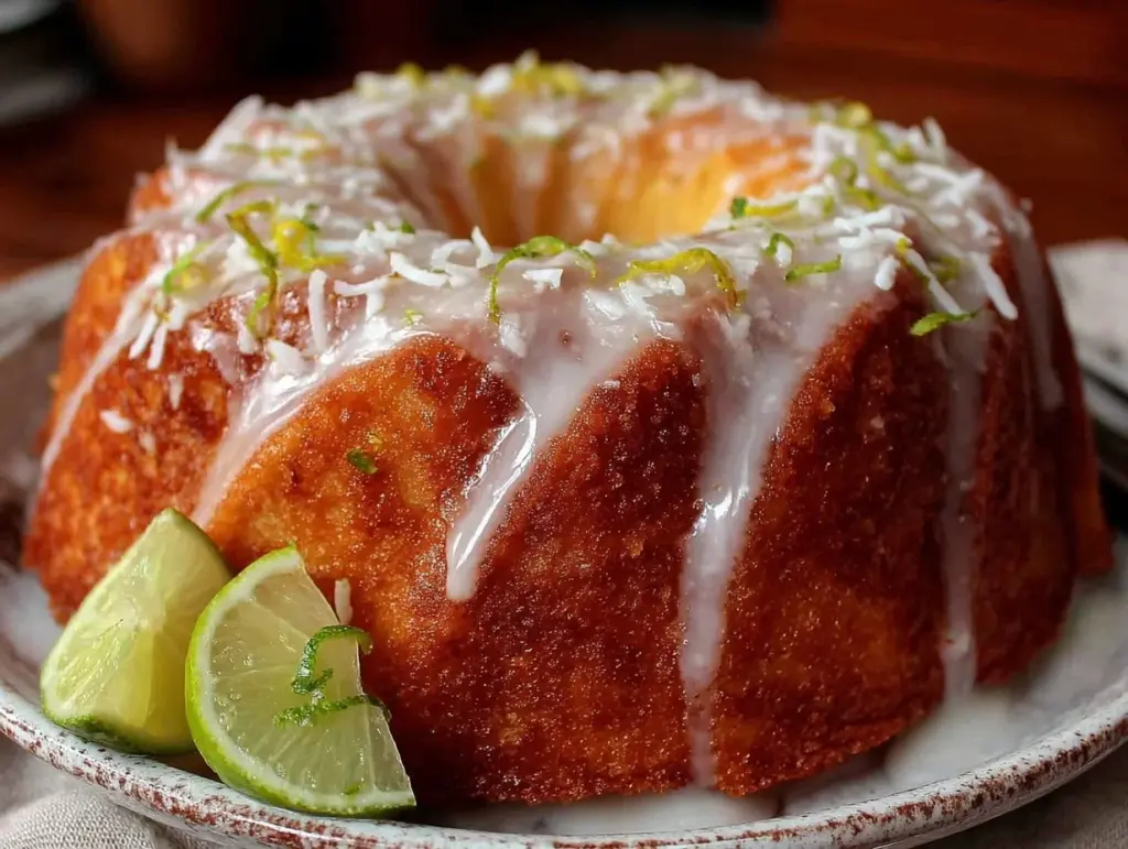 moist coconut lime bundt cake - featured image