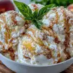 no-churn peach ice cream - featured image