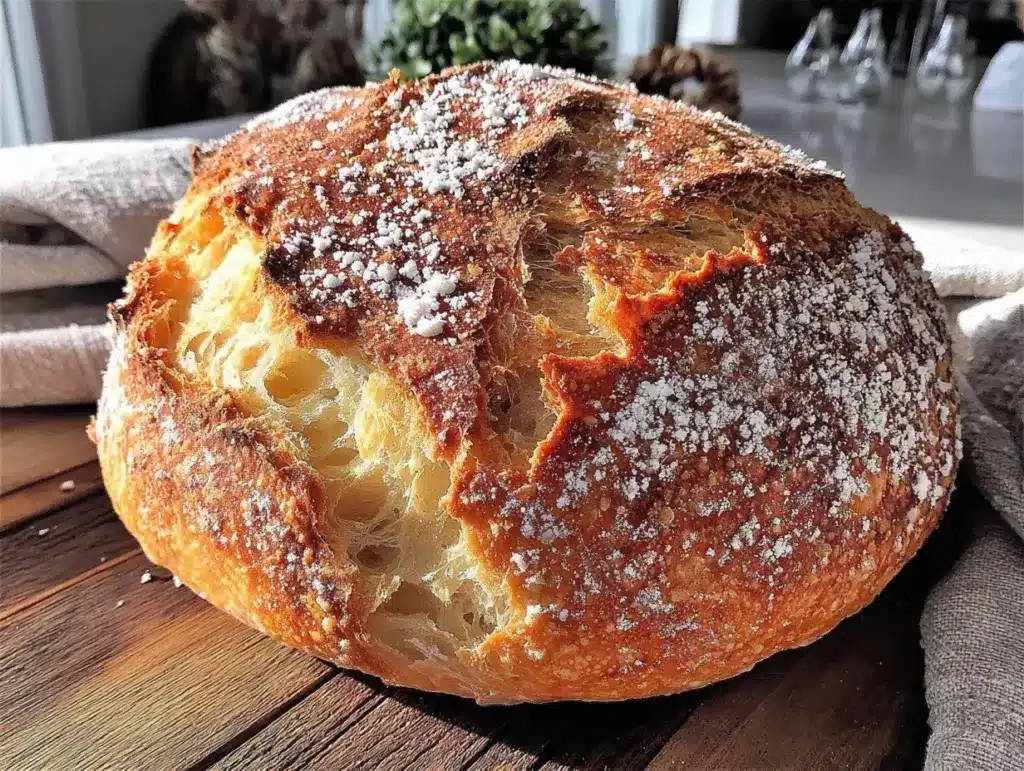 no-knead crusty artisan bread recipe - featured image