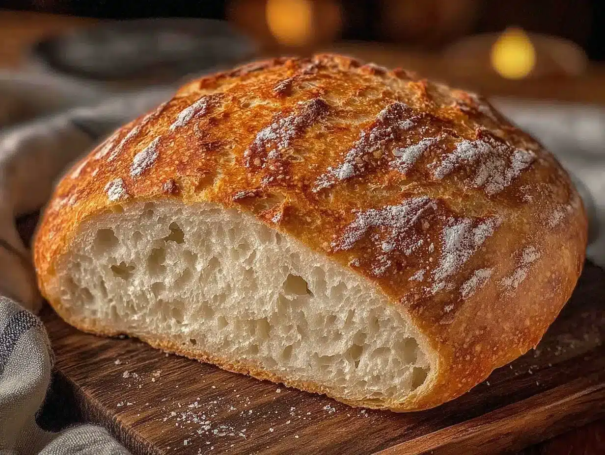 no-knead crusty artisan bread recipe preparation steps