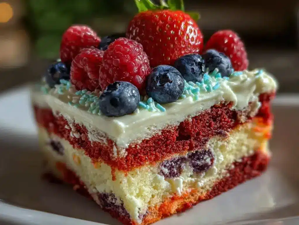 patriotic flag cake recipe - featured image