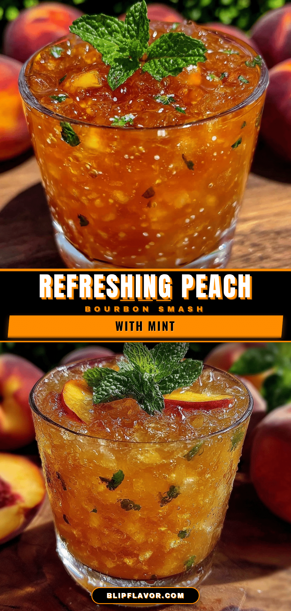 peach bourbon smash cocktail recipe