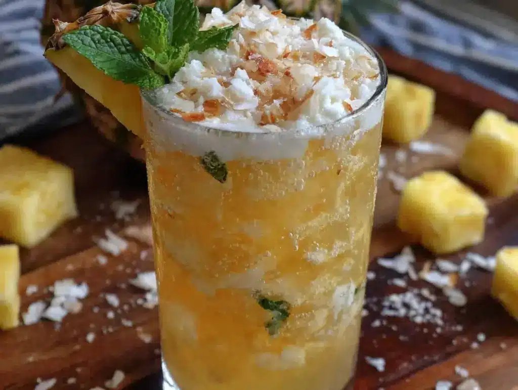 pineapple coconut rum punch - featured image