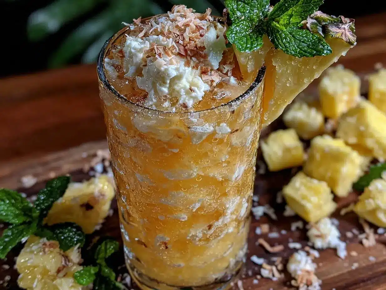 pineapple coconut rum punch preparation steps