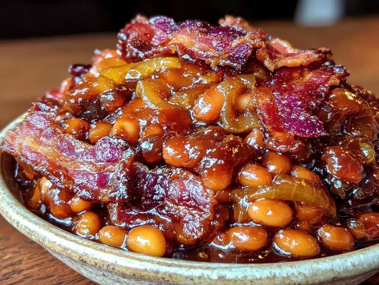 savory brown sugar bacon baked beans preparation steps