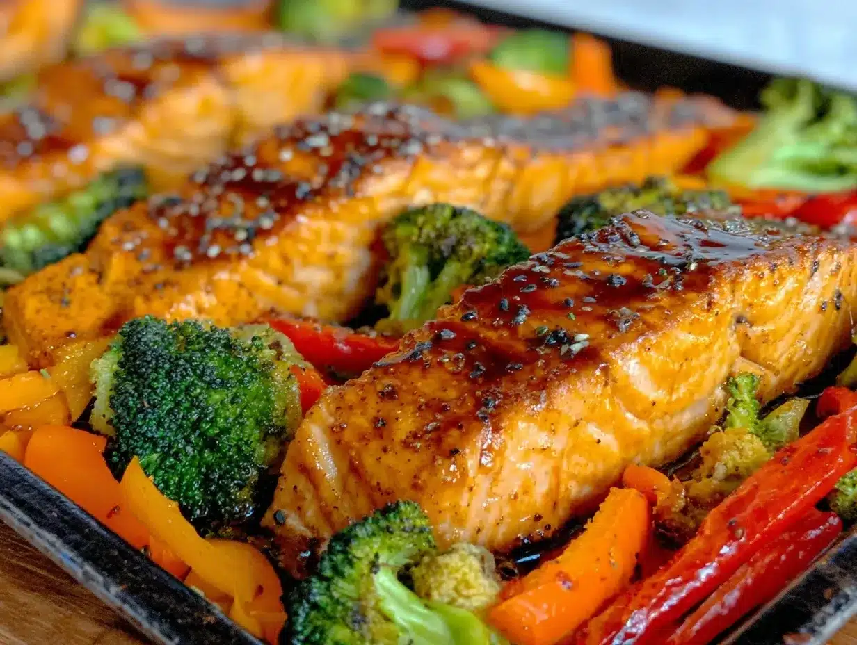 sheet pan teriyaki salmon preparation steps