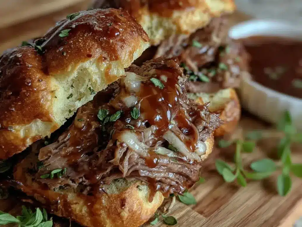 slow cooker bbq beef sandwiches - featured image