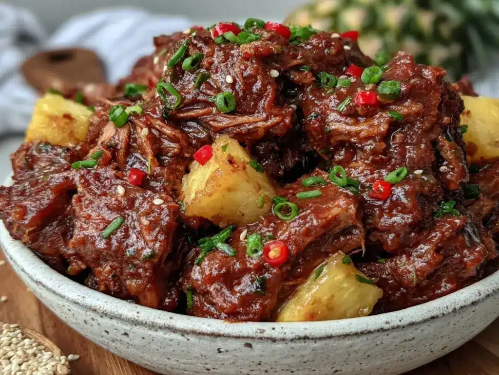 slow cooker Hawaiian pulled chicken - featured image