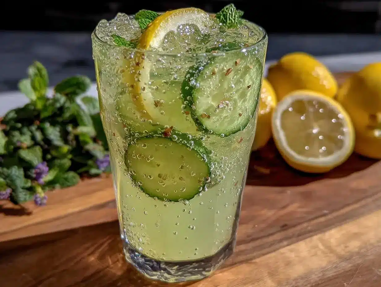 sparkling cucumber mint lemonade preparation steps