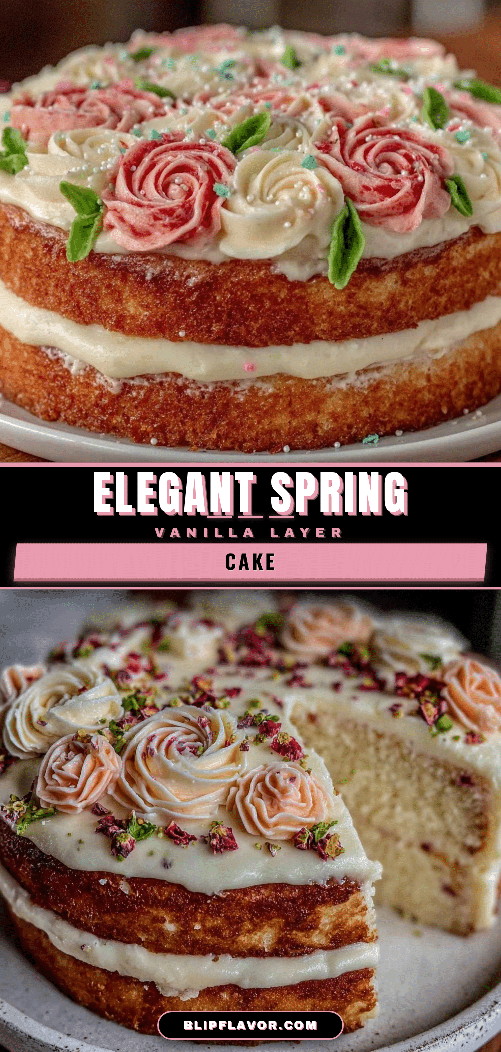 spring flower vanilla layer cake recipe