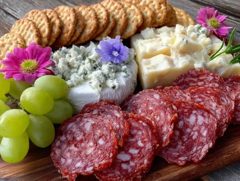 spring garden charcuterie board - featured image