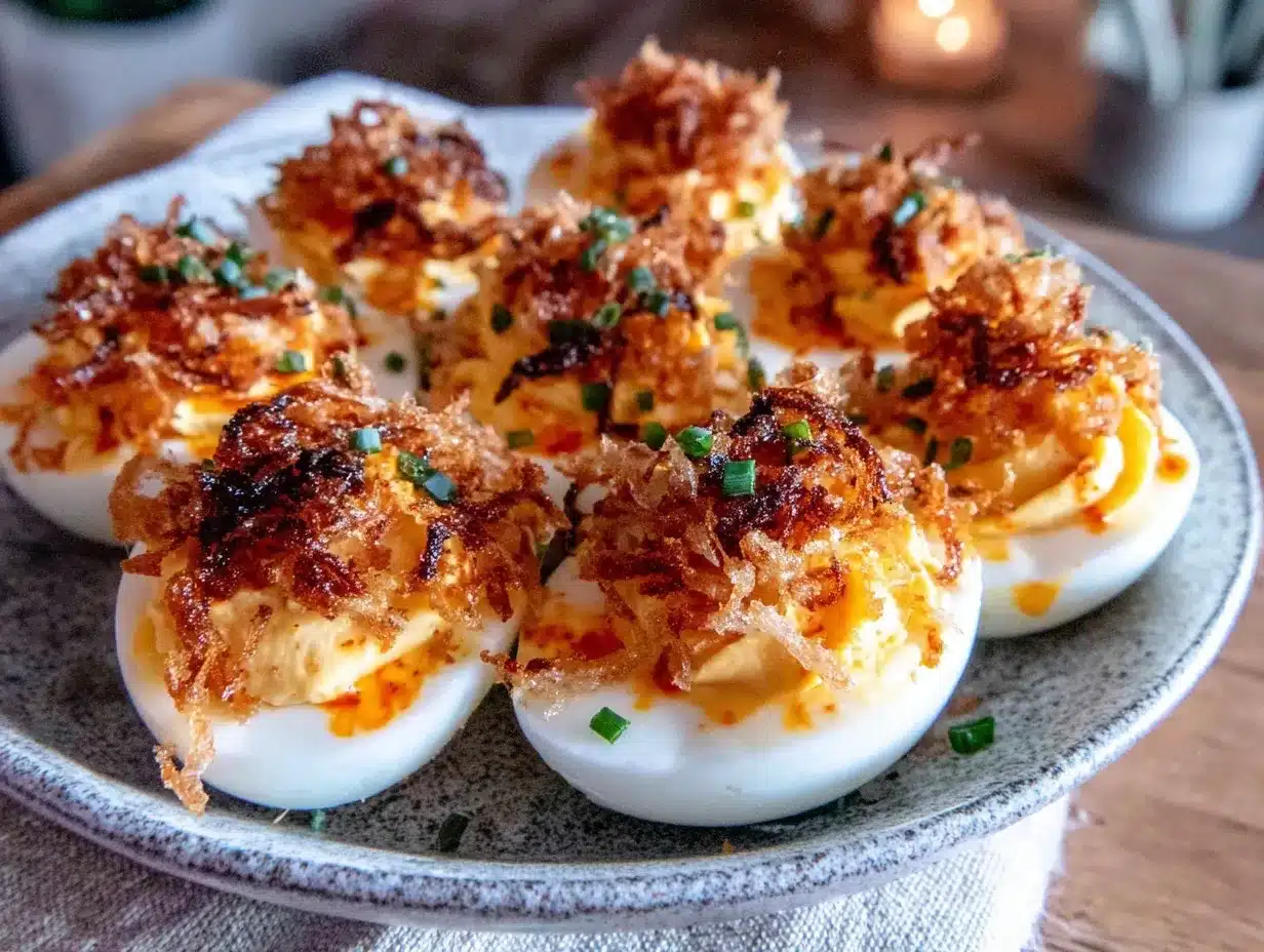 sriracha honey deviled eggs preparation steps