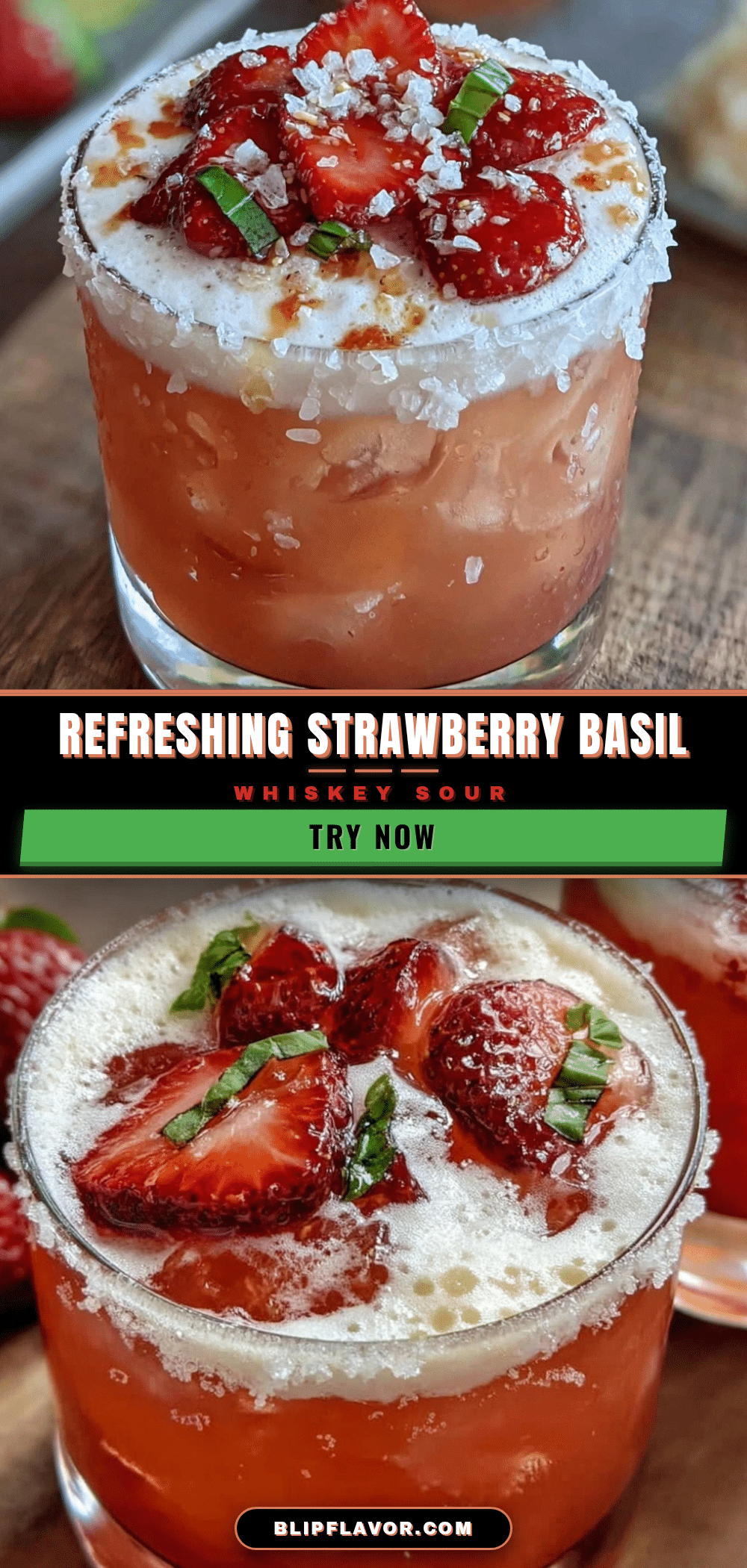 strawberry basil whiskey sour recipe
