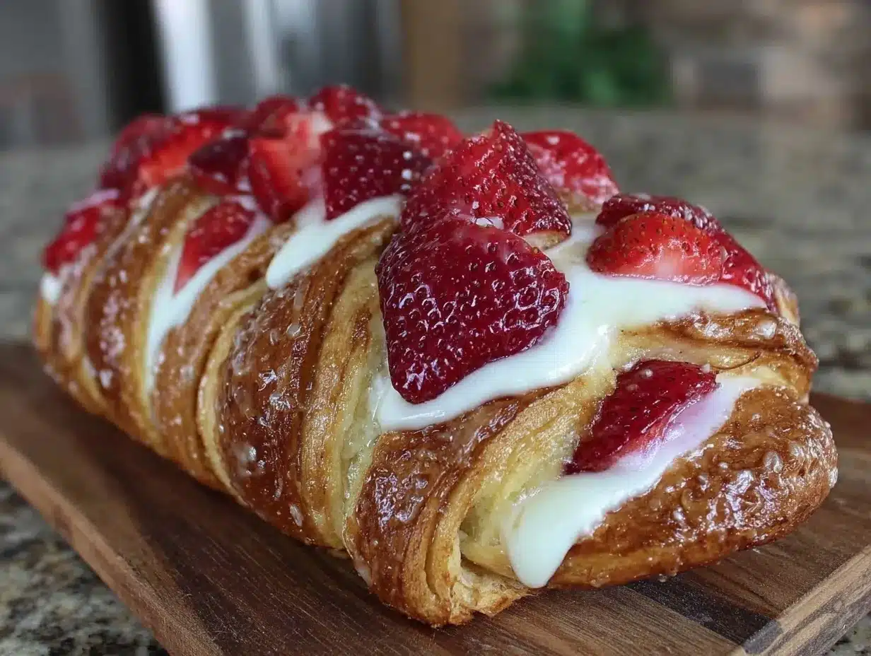 strawberry cream cheese Danish braid preparation steps