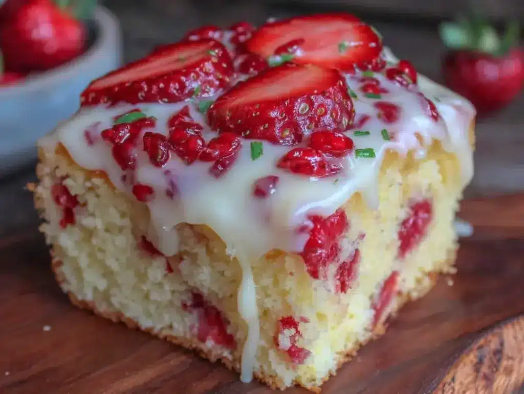 Strawberry Lemonade Poke Cake - featured image