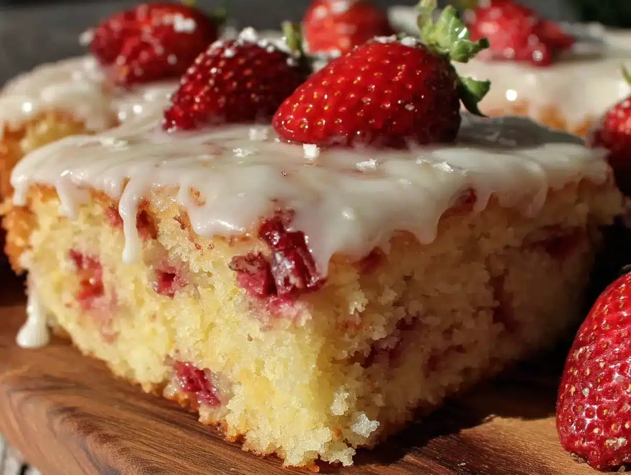 Strawberry Lemonade Poke Cake preparation steps