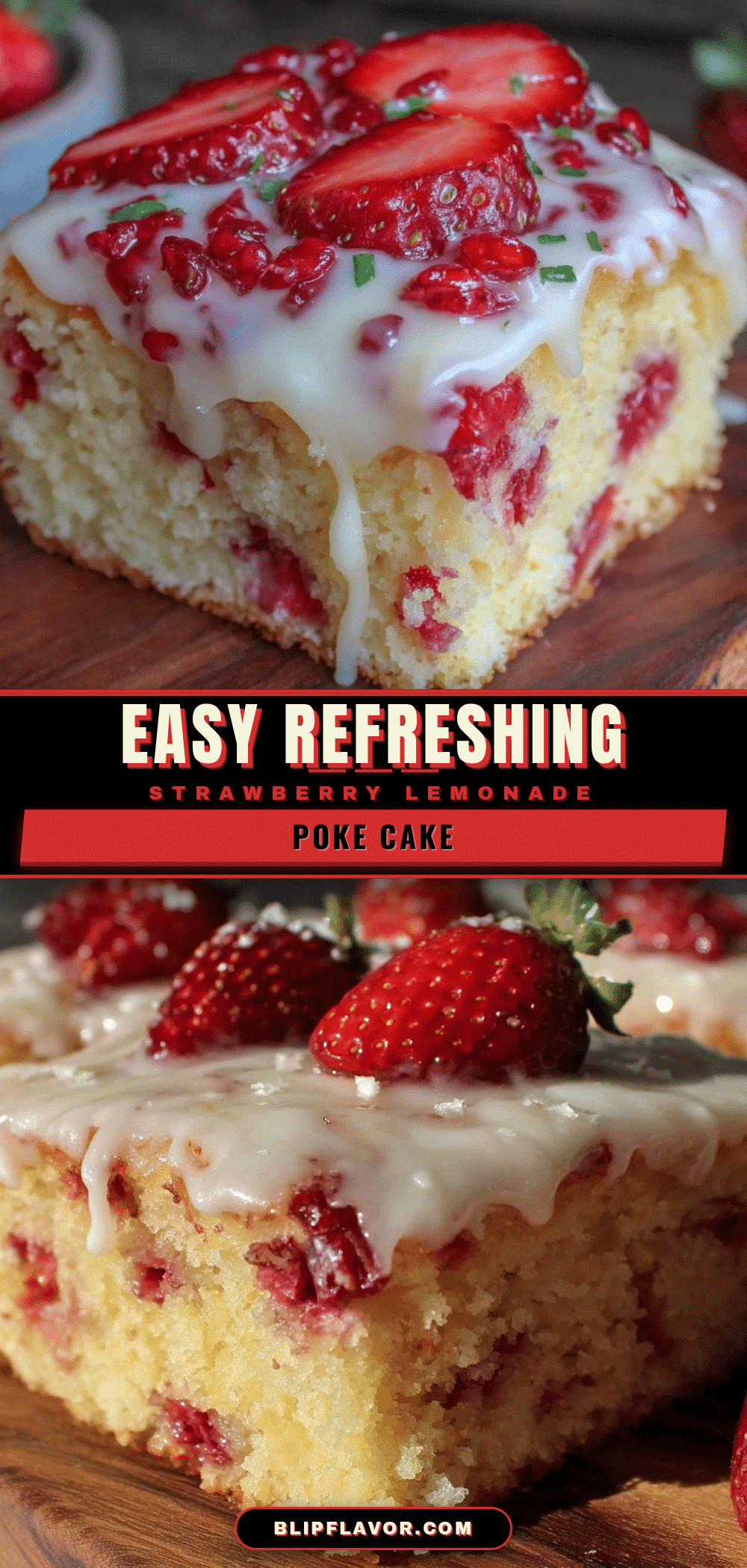 Strawberry Lemonade Poke Cake recipe