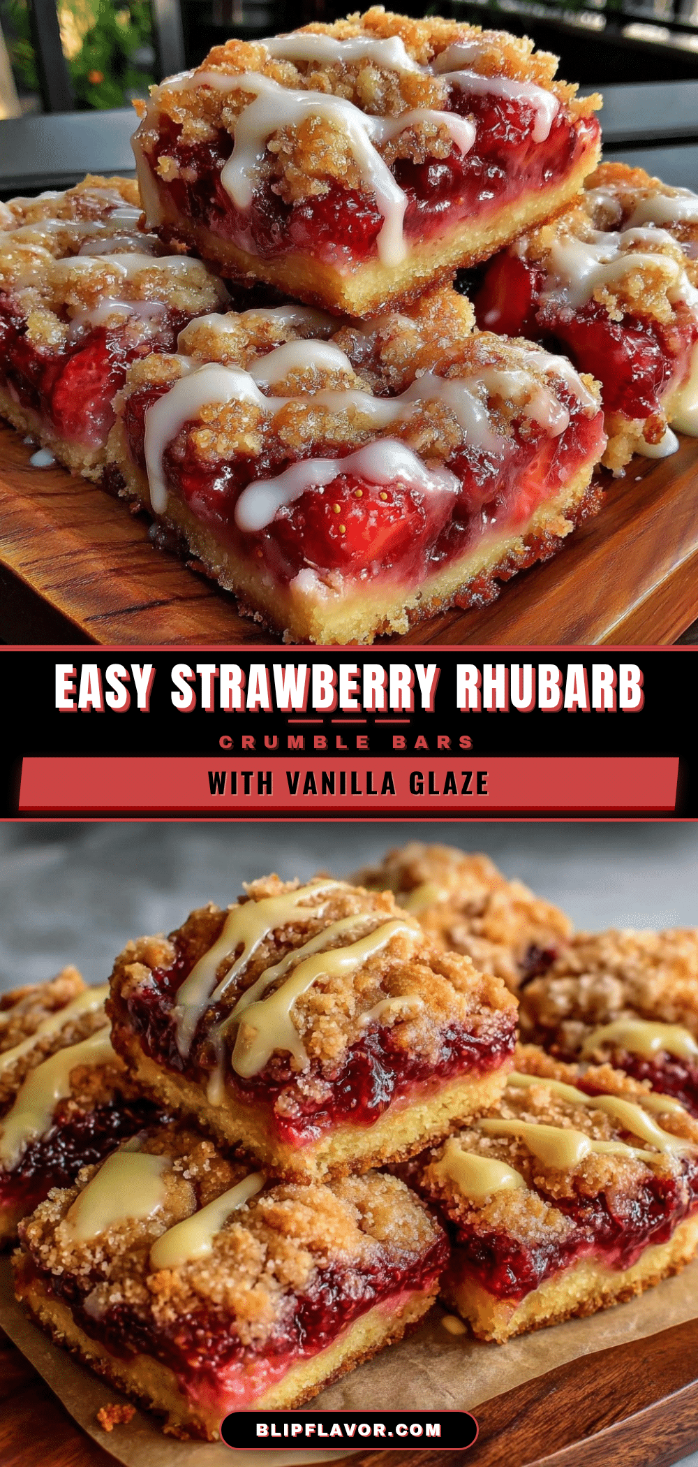 strawberry rhubarb crumble bars recipe