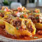 taco stuffed pasta shells - featured image