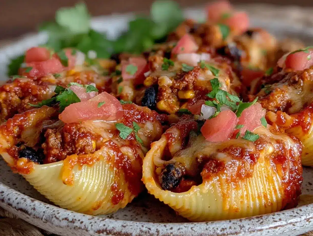 taco stuffed pasta shells preparation steps