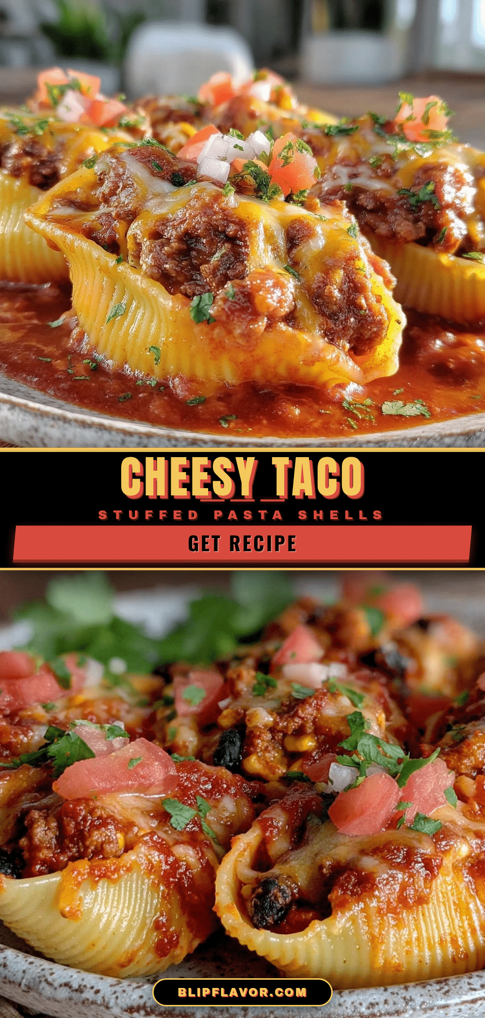 taco stuffed pasta shells recipe