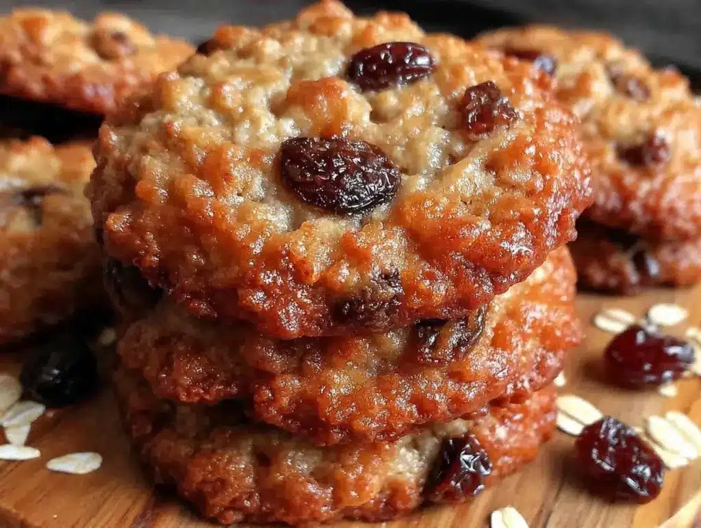 tender soft chewy oatmeal raisin cookies - featured image
