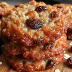 tender soft chewy oatmeal raisin cookies - featured image