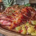 apricot mustard glazed ham - featured image