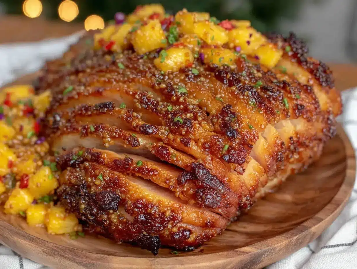 apricot mustard glazed ham preparation steps