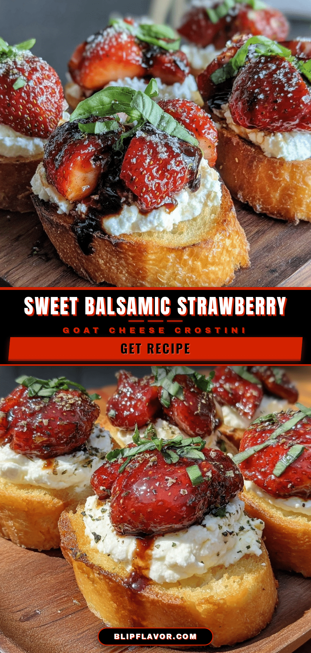 balsamic roasted strawberry goat cheese crostini recipe
