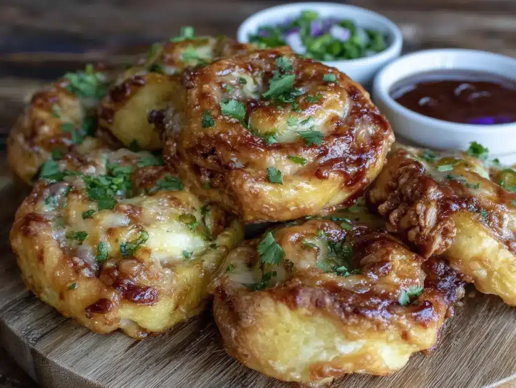 BBQ chicken pizza pinwheels - featured image