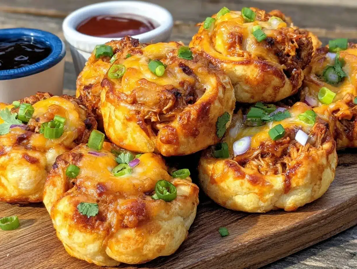 BBQ chicken pizza pinwheels preparation steps