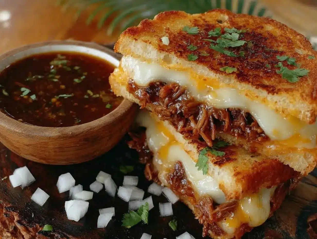 birria grilled cheese preparation steps