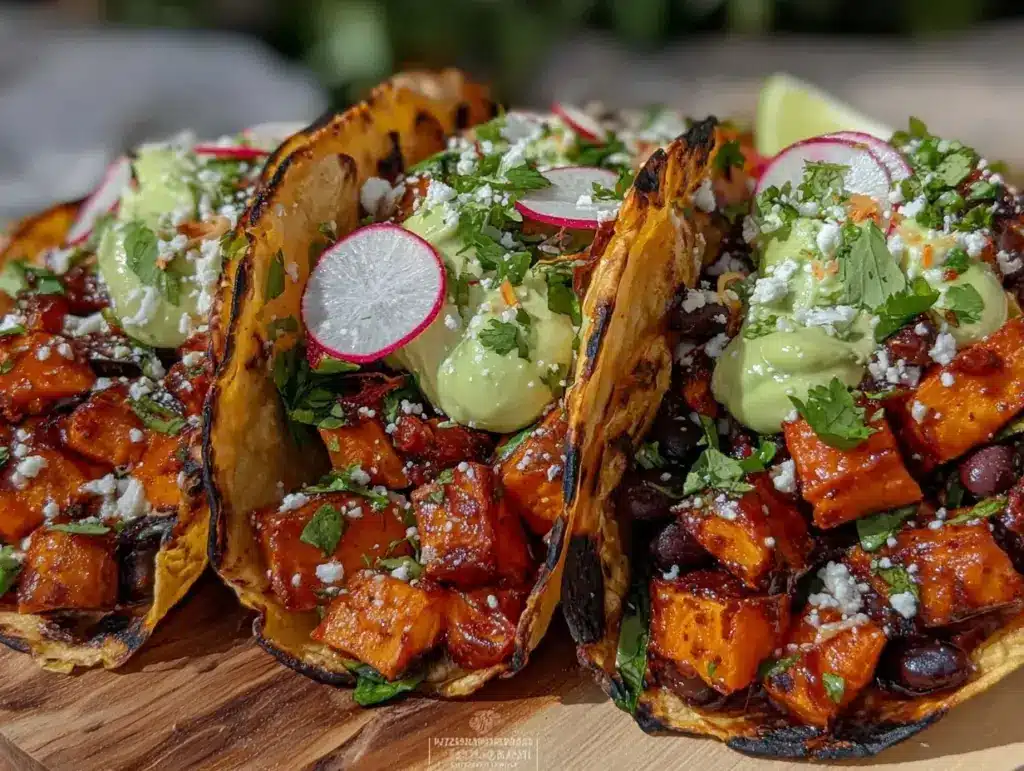 black bean sweet potato tacos - featured image
