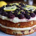blackberry lemon layer cake - featured image
