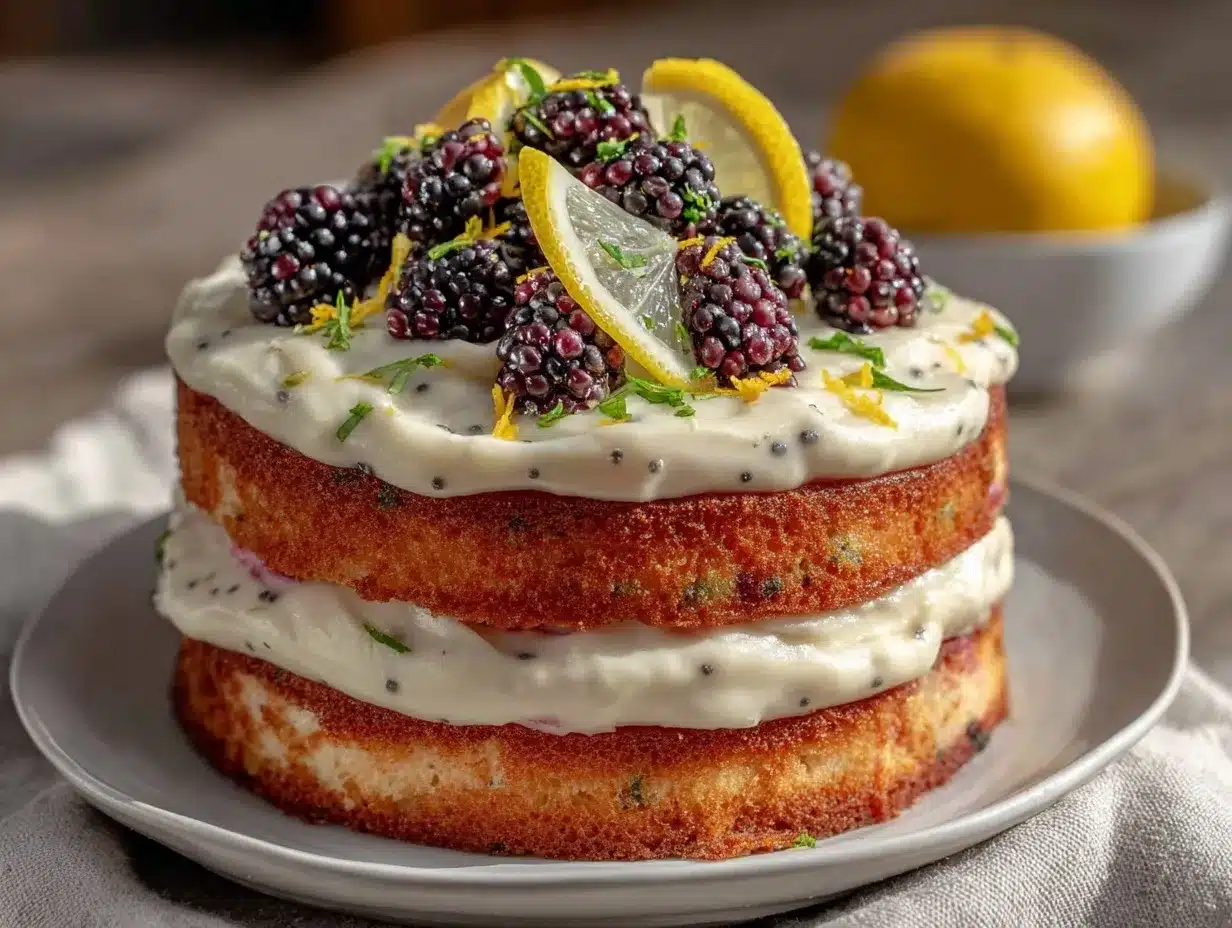 blackberry lemon layer cake preparation steps