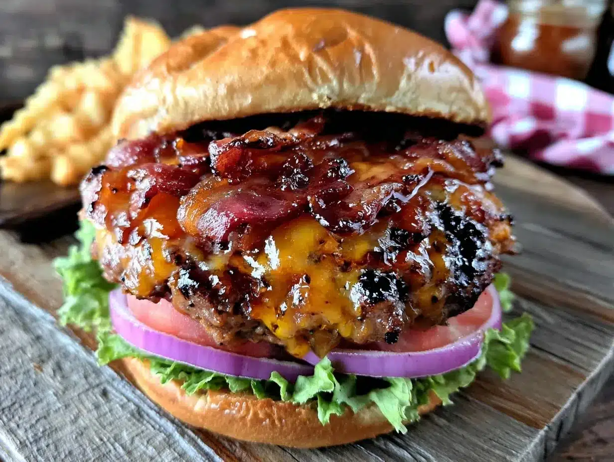 Blackstone smoked bacon cheeseburger preparation steps