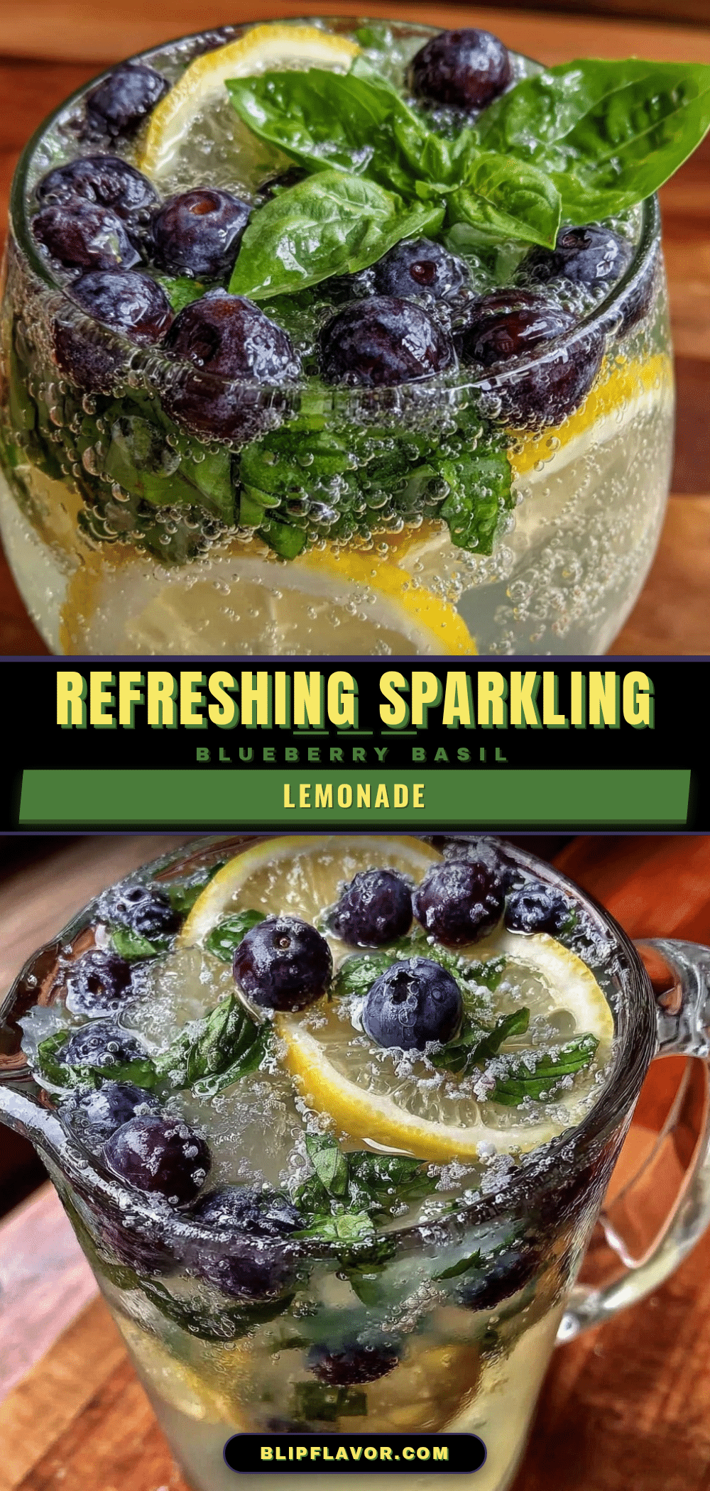 blueberry basil lemonade mocktail recipe