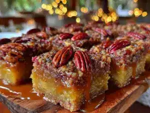 bourbon pecan pie bars - featured image