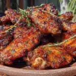 brown sugar bourbon smoked chicken wings - featured image