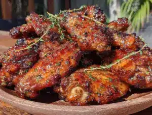 brown sugar bourbon smoked chicken wings - featured image