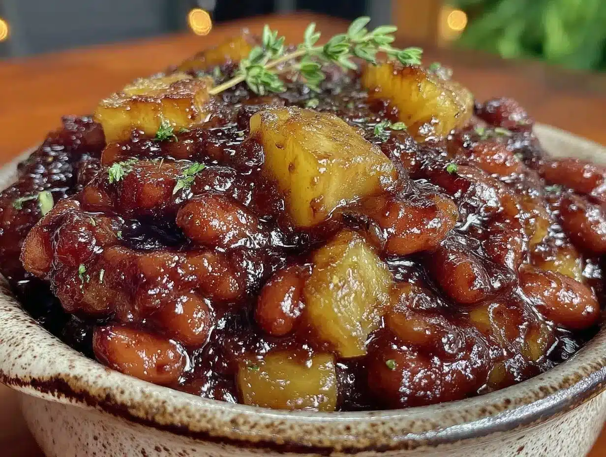 brown sugar pineapple baked beans preparation steps