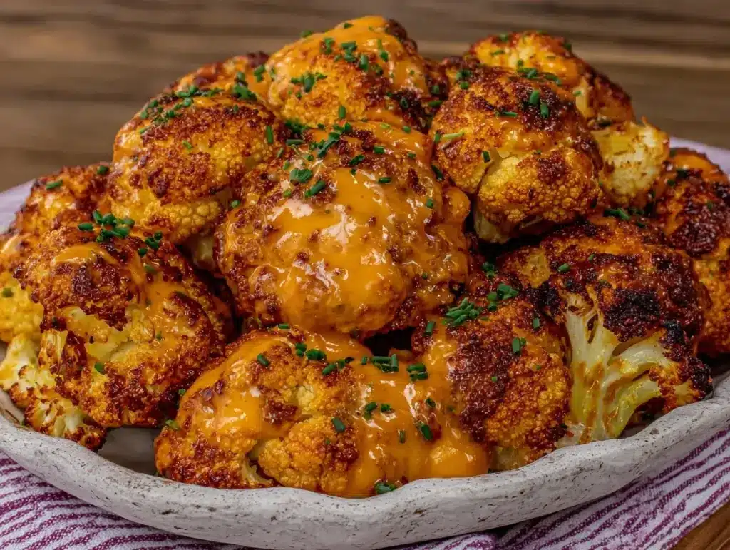 buffalo baked cauliflower wings - featured image