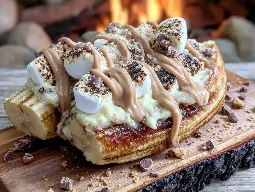 campfire banana boat smores - featured image