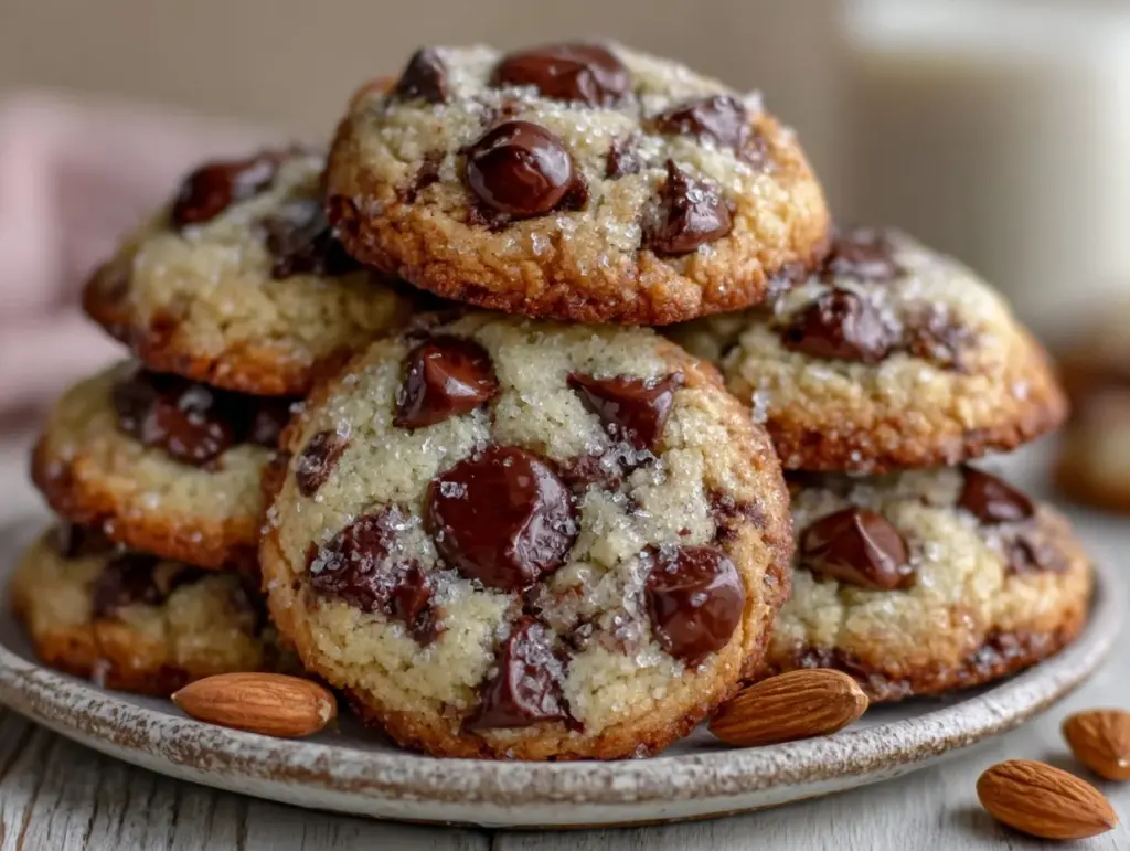chewy almond flour chocolate chip cookies gluten-free - featured image