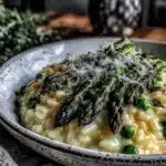creamy asparagus risotto - featured image