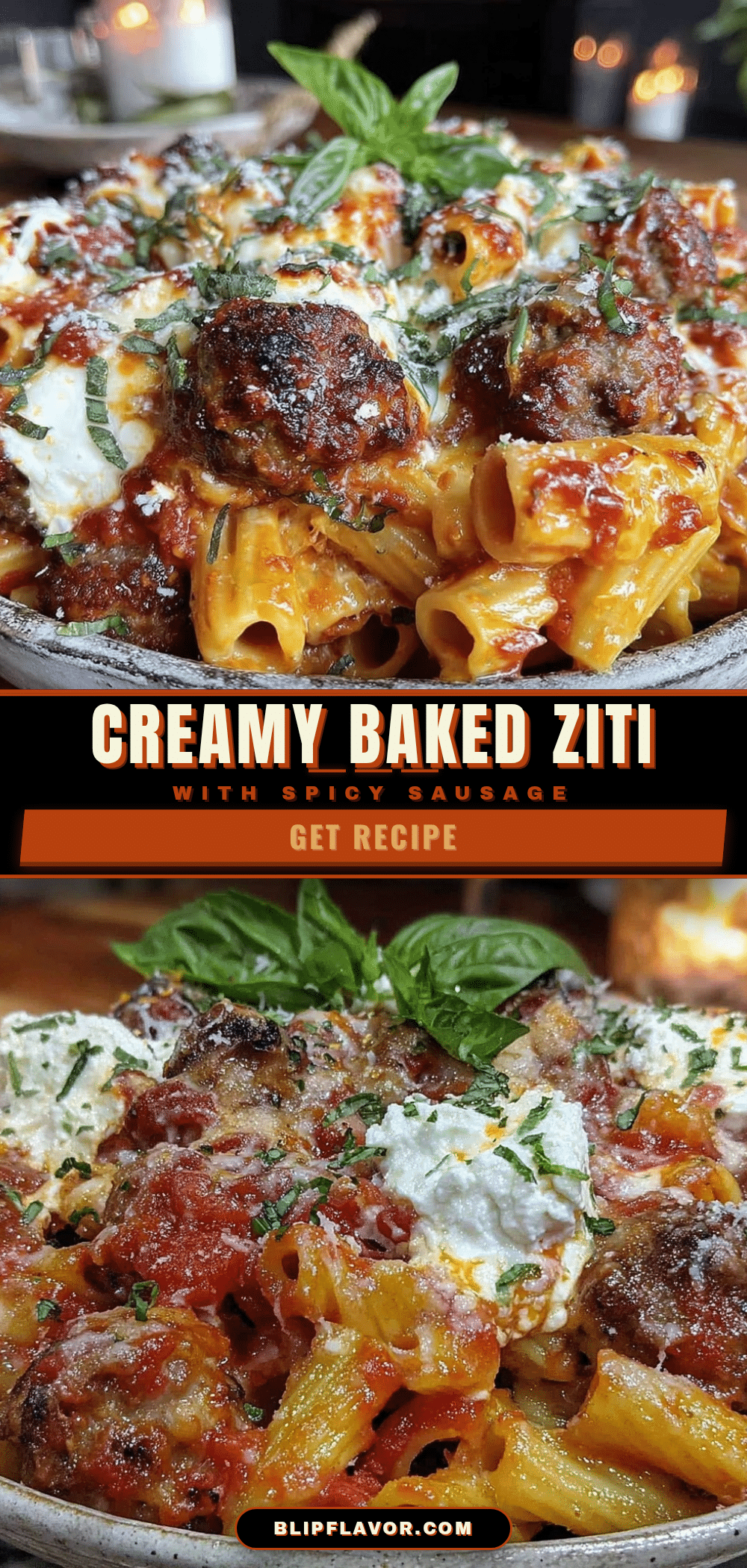 creamy baked ziti recipe